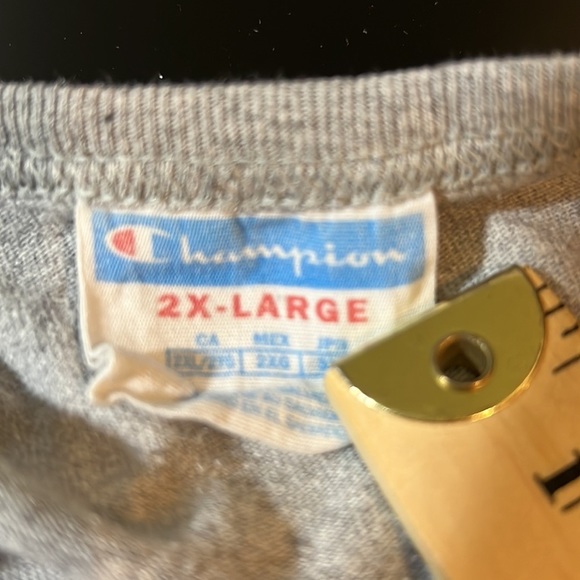 Vintage Champion Large Logo Grey‎ Tshirt Sz XXL - Picture 4 of 5